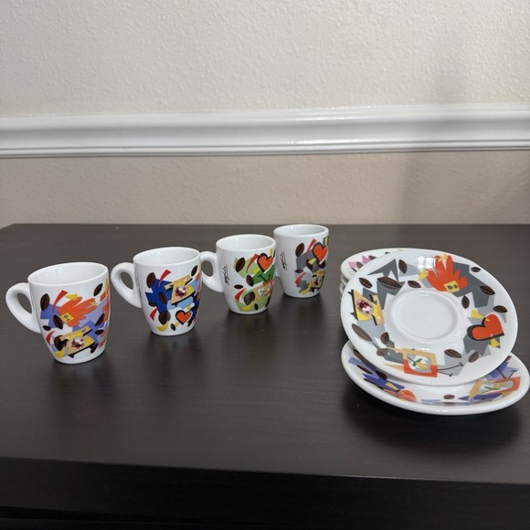 Gaggia Espresso Cup Set (4)‎ Nespolo Special Edition 2008 Anniversary Italy
